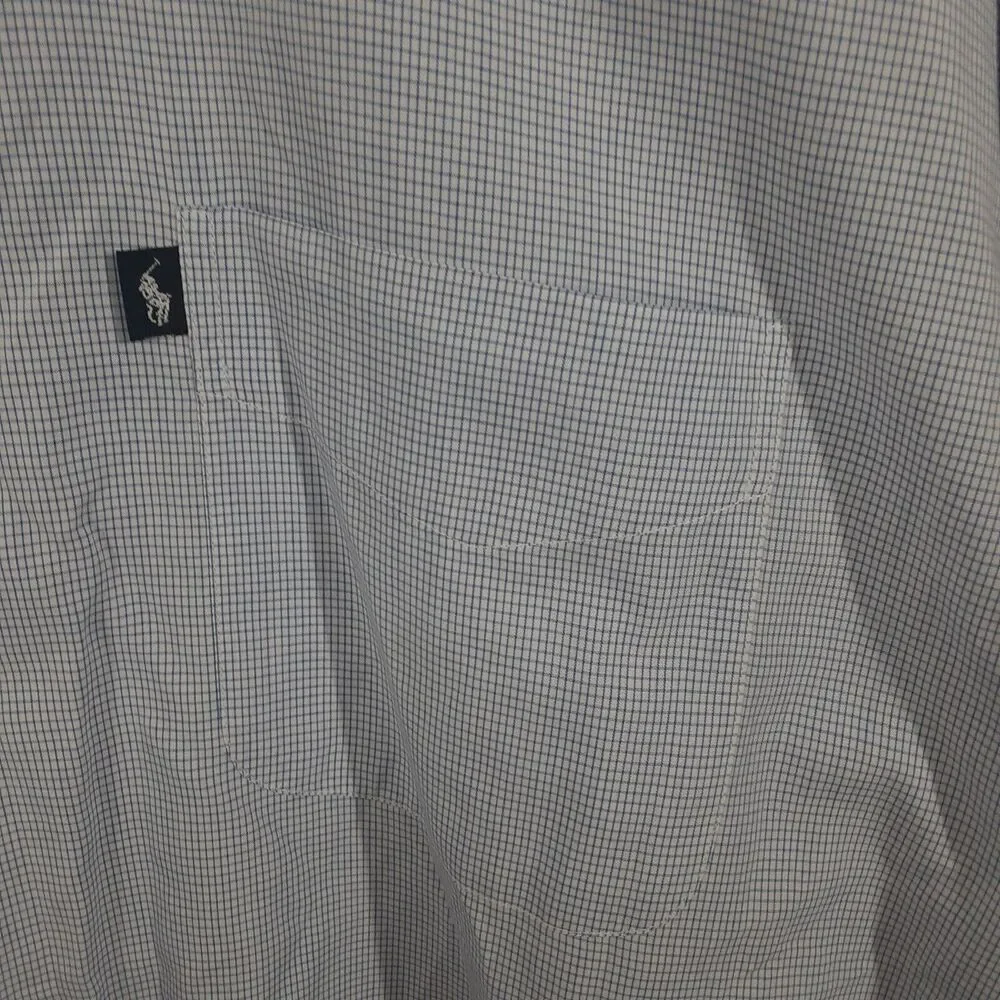 Polo Ralph Lauren Crane Mens M Blue White Check Long Sleeve Button Up Shirt
